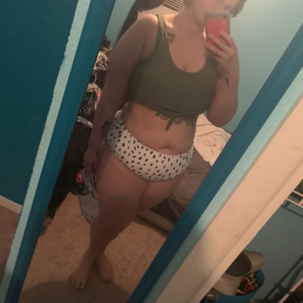 Plus size Dalmatian knot top bikini swimsuit